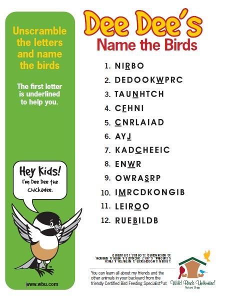 names of wild birds